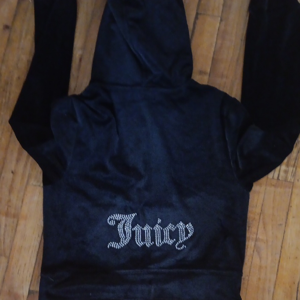 Juicy Couture Black Zip-Up Hoodie L NWT - Picture 3 of 3